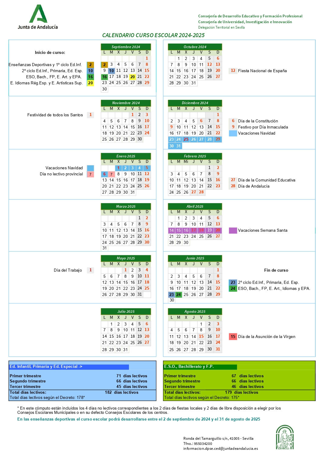 calendario escolar 24 25